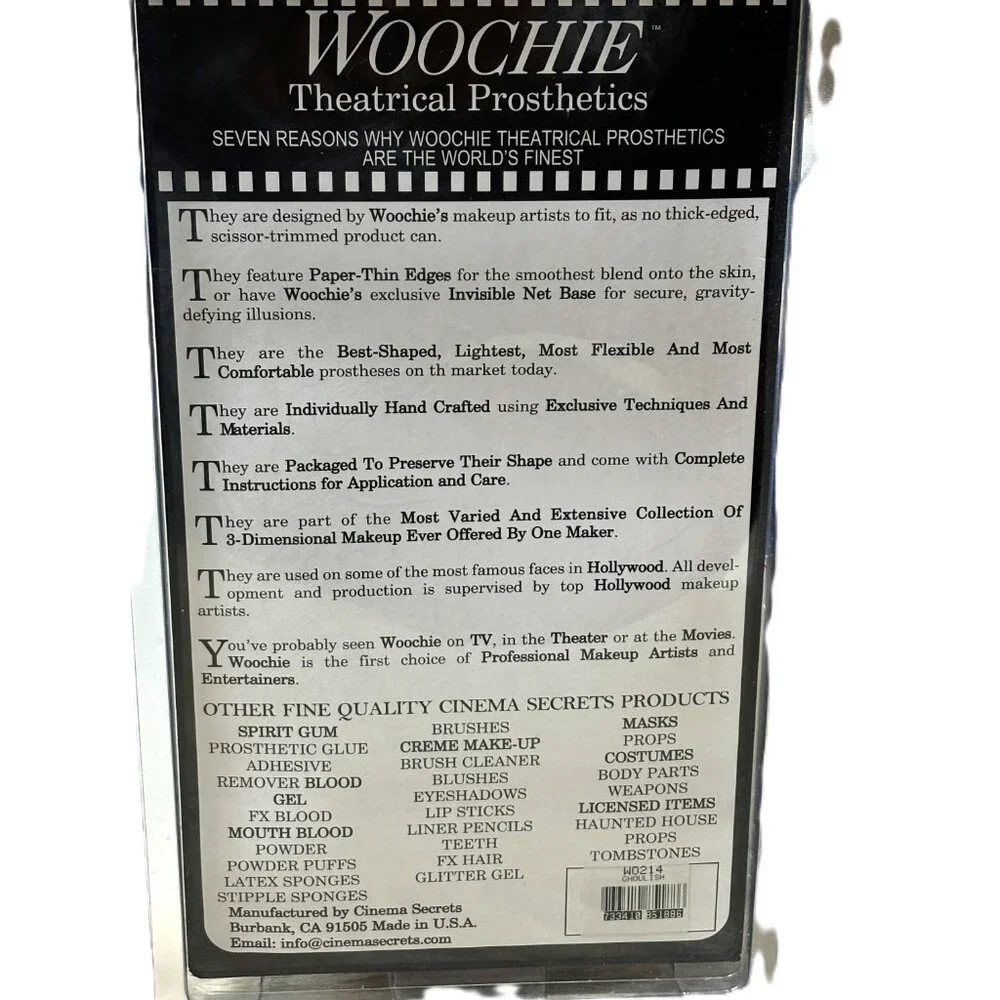 Cinema Secrets Woochie Theatrical Prosthetic Ghoulish Latex Appliance NWT NOS
